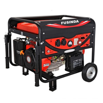 Fusinda 7kw Electric Portable Petrol Generator Set with Handle and Non Flat Wheels